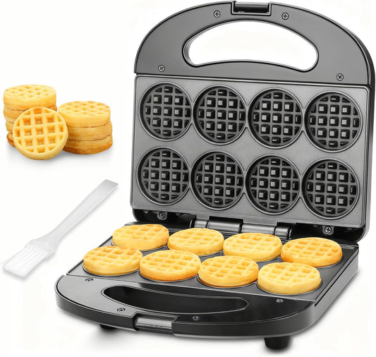 Mini Waffle Maker – 8-Cavity Waffle Bite Maker, Non-Stick Small Waffle Iron for Breakfast, Snacks & Desserts, Compact Design for Home & Kids