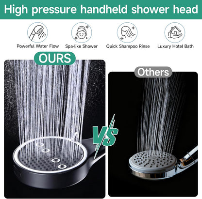 High Pressure Handheld Shower Head with Hose – 6 Spray Settings, Rain, Massage, Boost & Cleaning Modes for Bathroom
